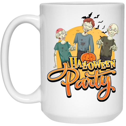 Halloween Party, Three Zombies, Zombie Boys, Trick Or Treat White Mug