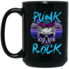 Music Rock, Skull Punks, Skeleton Lover, Punkrocker Gift, Best Rock Gift Black Mug