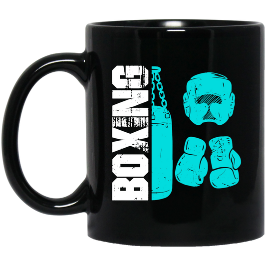 Boxing Sparring, Sport Hobby, Boxing Glove, Love Boxing Gift Black Mug