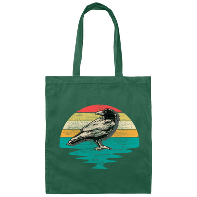 Crow Scavengers, Retro Bird Watching Canvas Tote Bag