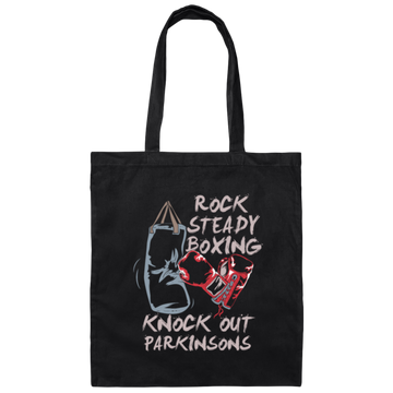 Parkinsons Fighter Rock, Steady Boxing, Knock Out Sporty Stronger Canvas Tote Bag