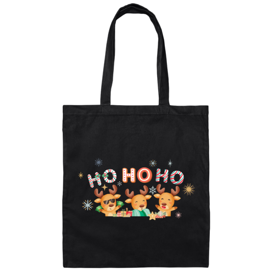 Christmas Reindeer, Ho Ho Ho, Cute Xmas Reindeer, Merry Christmas, Trendy Chrismas Canvas Tote Bag