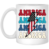 America, Flash America, American Flag, July 4th White Mug