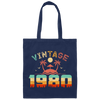 Vintage 1980 Cool Birthday Gift Idea Canvas Tote Bag