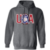 USA Flag, American Sunflower, Retro American Flower Pullover Hoodie