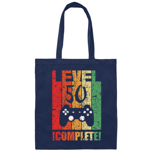 Gift Level 50 Complete Birthday For Gamers Birthday Gift Canvas Tote Bag
