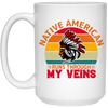 Native American Runs Through My Veins, Retro Aborigines White Mug