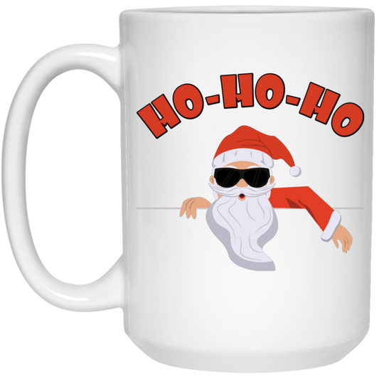 Ho Ho Ho, Funny Santa Claus, Cool Santa, Santa Jump To The House, Merry Christmas, Trendy Christmas White Mug