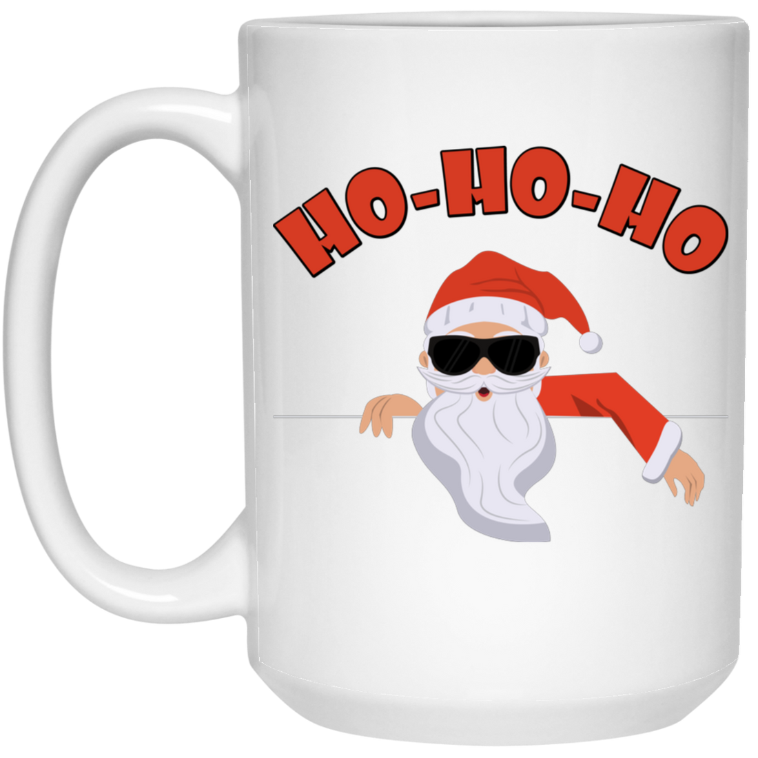 Ho Ho Ho, Funny Santa Claus, Cool Santa, Santa Jump To The House, Merry Christmas, Trendy Christmas White Mug