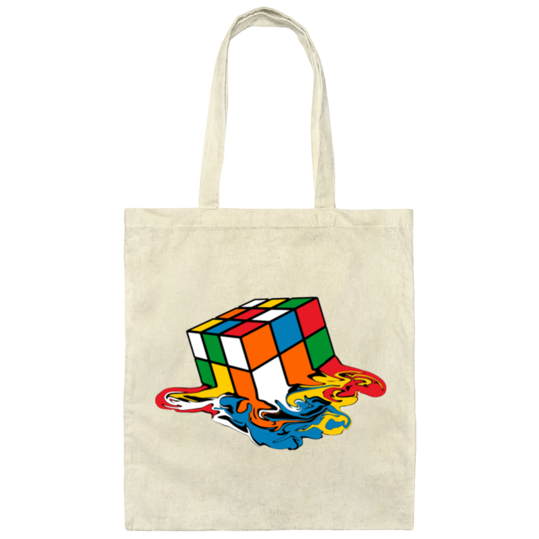 Melting Rubik's Cube, Cube Toy, Rubik Fan, Love Rubik, Cube Player Gift Canvas Tote Bag