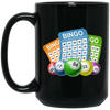 Love Bingo Game, Bingo Ticket, Lottery Bingo, Bingo Balls Black Mug