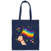 Pride Month, LGBT Gifts, LGBT Flag, Love And Peace Canvas Tote Bag