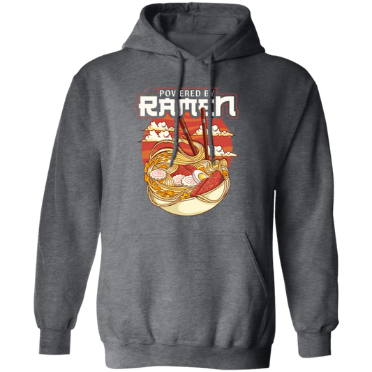 Cute Japanese Noodle Gift, Funny Anime Gift, Kawaii Powered By Ramen Pullover Hoodie