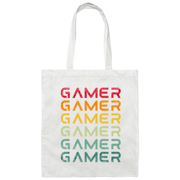 Vintage Gamer Video Retro Game Player Canvas Tote Bag