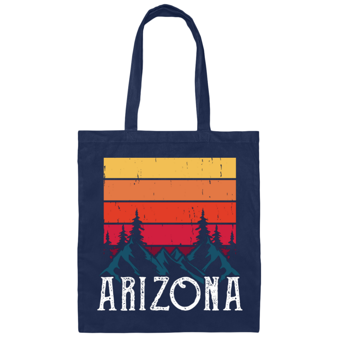 Retro Arizona, Arizona Mountain, National Park Canvas Tote Bag