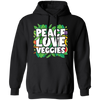 Peace Love Veggies, Vegan Day, Vegan Peoples Pullover Hoodie