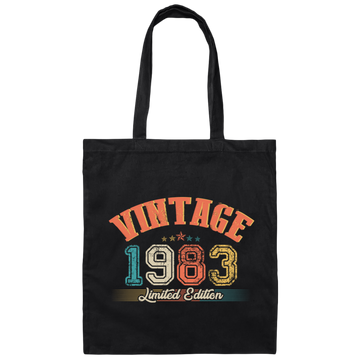 Limited Edition 1983, 1983 Vintage Style, Love In 1983, Best 1983 Canvas Tote Bag