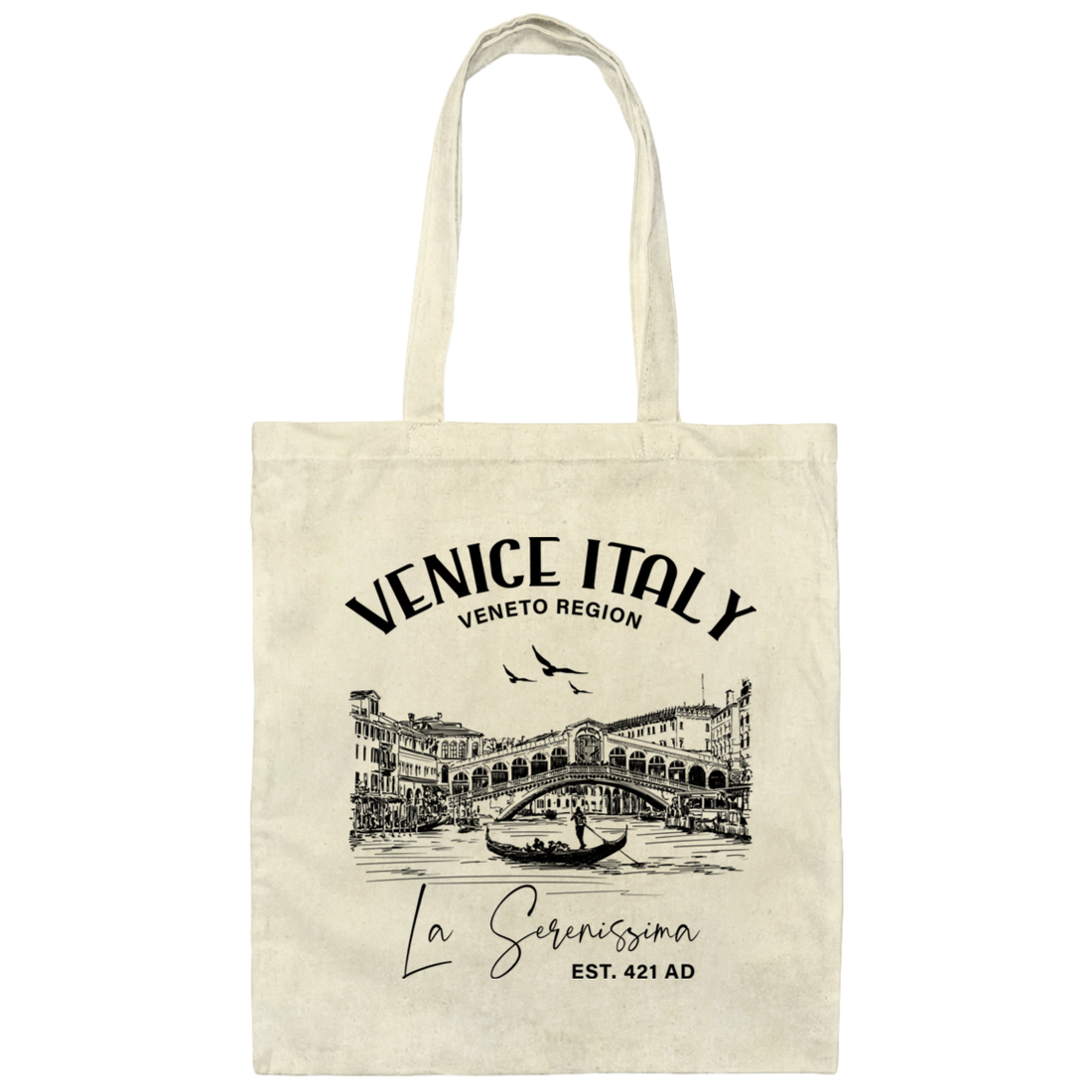 Venice Italy, Veneto Region, La Serenissima, EST 421 AD Canvas Tote Bag