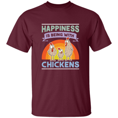 Happiness Is Being With Chickens Chicken Funny In Thanks Giving Unisex T-Shirt