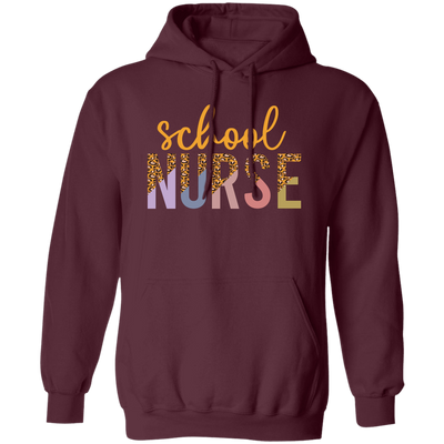 School Nurse, Leopard Nurse, Love Nurse, Leopard School Pullover Hoodie