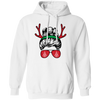 Messy Bun Girl, Girl With Deer Horn, Christmas Tree In Glasses, Merry Christmas, Trendy Chrismas Pullover Hoodie