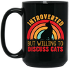 Introverted But Willing To Discuss Cats, Retro Cats Black Mug