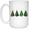 Xmas Tree, Set Of Christmas Trees, Four Xmas Trees, Merry Christmas, Trendy Chrismas White Mug