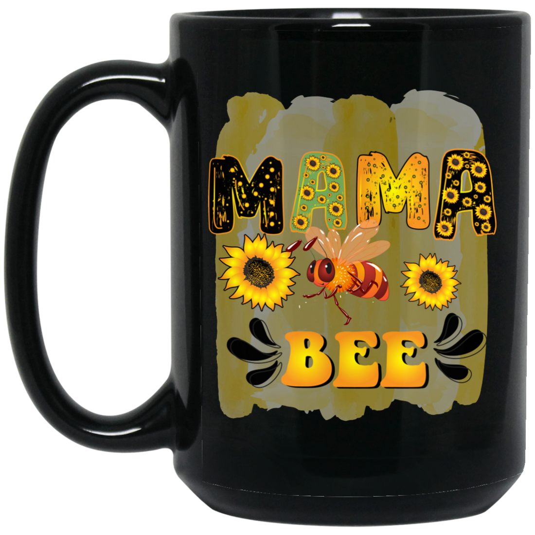 Mama Bee, Mother's Day Gifts, Bee Hard Working Black Mug