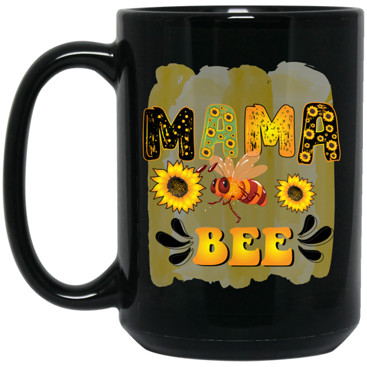 Mama Bee, Mother's Day Gifts, Bee Hard Working Black Mug