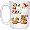 Love Christmas, Love Santa, Merry Christmas, Trendy Christmas White Mug