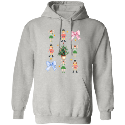 Nutcracker Xmas, Coquette Ribbon, Preppy Christmas Christmas Pullover Hoodie