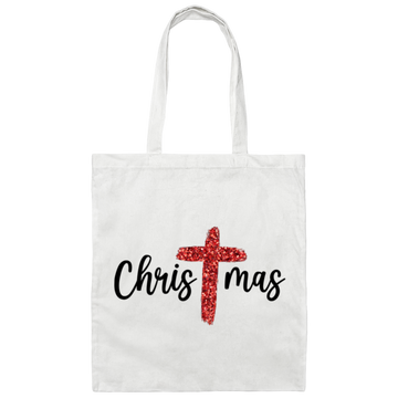 Red Glitter Christmas, Red Christian, Pastor Gift, Merry Christmas, Trendy Chrismas Canvas Tote Bag