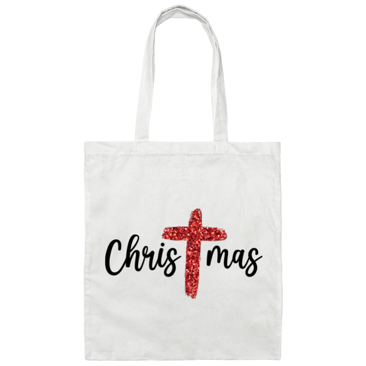 Red Glitter Christmas, Red Christian, Pastor Gift, Merry Christmas, Trendy Chrismas Canvas Tote Bag