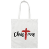 Red Glitter Christmas, Red Christian, Pastor Gift, Merry Christmas, Trendy Chrismas Canvas Tote Bag