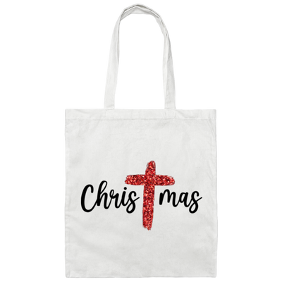 Red Glitter Christmas, Red Christian, Pastor Gift, Merry Christmas, Trendy Chrismas Canvas Tote Bag