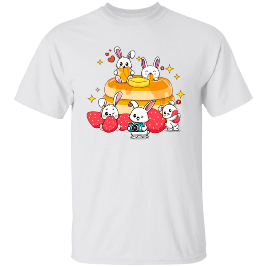 Bunnies With Pancake, Strawberries And Pancake Unisex T-Shirt
