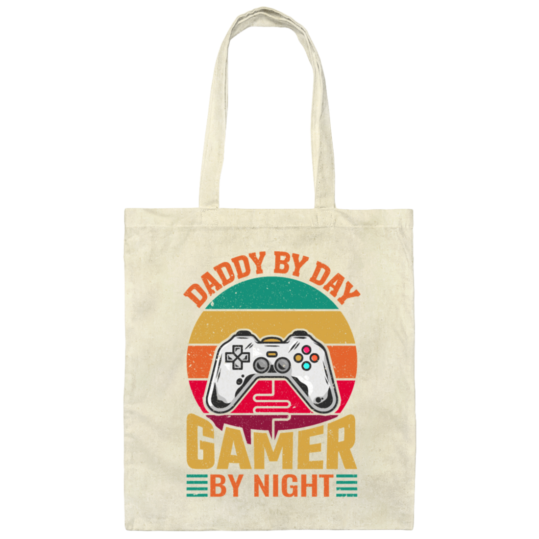 Daddy By Day Gamer By Night, Dad Gift Love Gaming Canvas Tote Bag