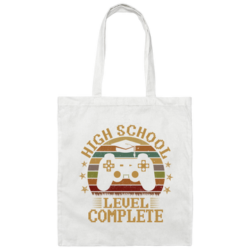 Retro High School Level Complete Gamer Graduation 2020 Canvas Tote Bag