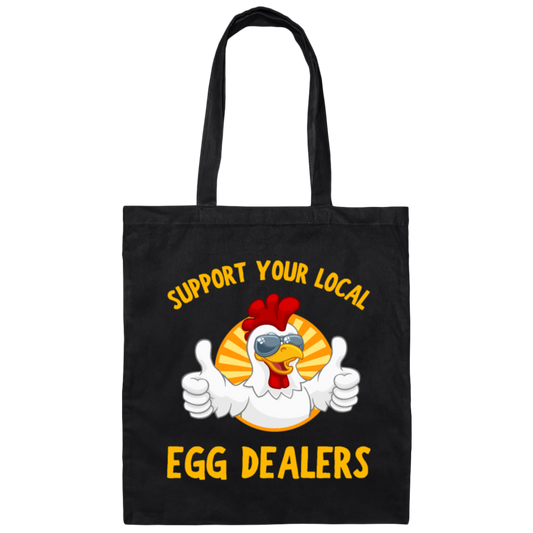 Chicken Gift, Support Your Local Egg Dealers, Retro Chicken Gift, Best Chicken Gift Canvas Tote Bag