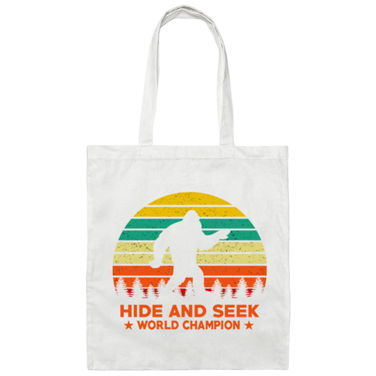 Hide and Seek World Champion Bigfoot Funny Canvas Tote Bag