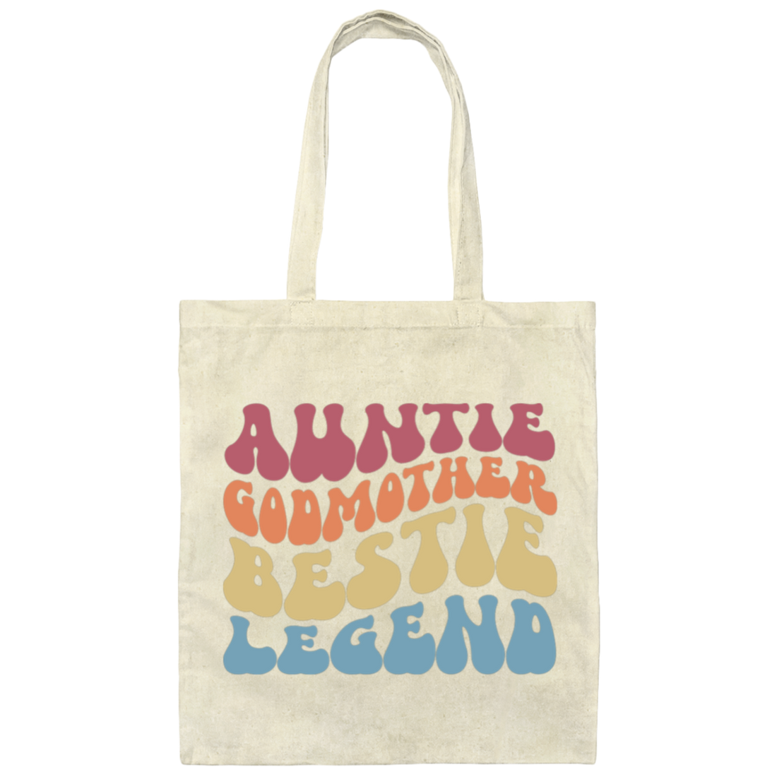 Auntie Godmother Bestie Legend, Retro Mother Gift Canvas Tote Bag