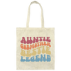 Auntie Godmother Bestie Legend, Retro Mother Gift Canvas Tote Bag