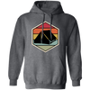 Tent Vintage, Retro Hexagon, Camping Motif With Tent Silhouette, Camp With Family Pullover Hoodie