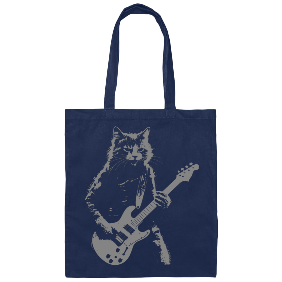 Cat Artist, Cat Guitarist, Love Music, Love Guitar, Music Lover Canvas Tote Bag