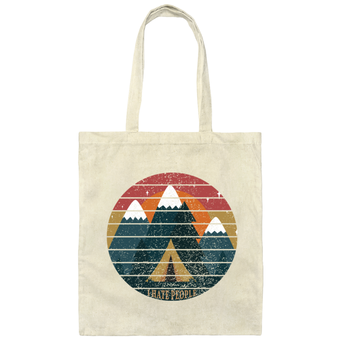 Retro I Hate People, I Love Camping , Camping Lover Gift Canvas Tote Bag