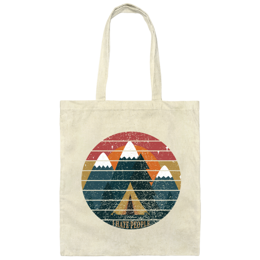 Retro I Hate People, I Love Camping , Camping Lover Gift Canvas Tote Bag
