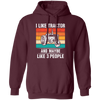 I Like Tractor And Maybe 3 People, Retro Tractor, Three Some Pullover Hoodie