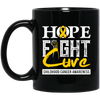 Childhood Cancer Awareness, Hope Fight Cuve, Healing Childhood Black Mug