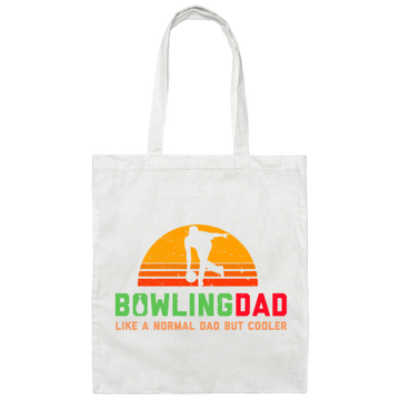 Bowling Dad, Retro Cool Bowler Gift, Bowling Canvas Tote Bag