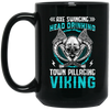 Axe Swinging, Head Drinking Town Pillaginc Viking Black Mug